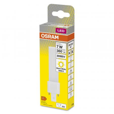 OSRAM DULUX S7 LED 2Pin G23 Kompaktlampe 3,5W wie 7W 3000K warmweißes Licht EM (KVG/VVG)